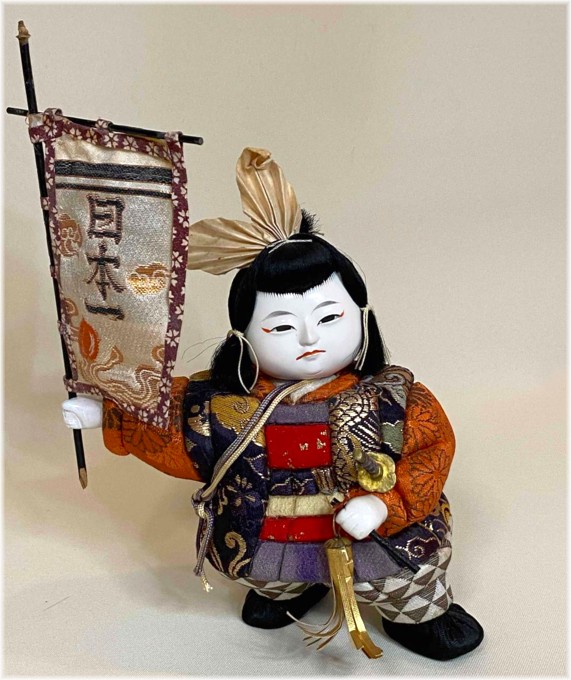 japanese antique doll of a young samurai warrior, 1930-50's