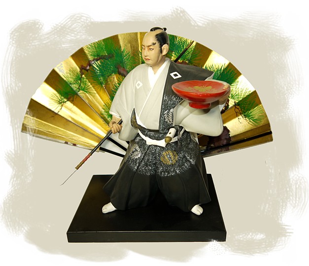 samurai warrior, japanese clay doll