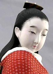 japanese hakata figurine of a  Beauty of Muromachi ear