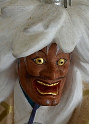 Japanese Noh Theatre Character with mask, Hakata figurine, 1950's