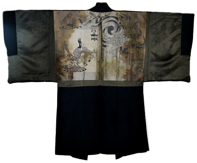 japanese man's  antique kimono jacket HAORI, pre WWII