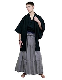 Japanese formal black silk haori, pre WWII