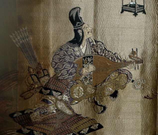 detail of design on japanese man's  haori lining