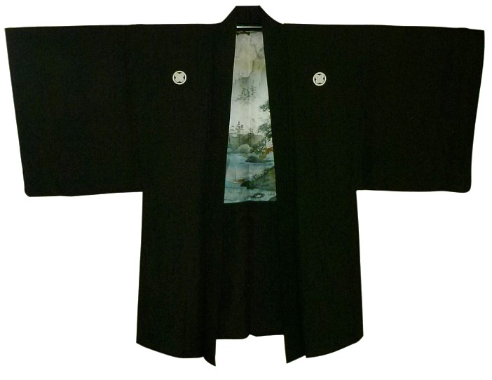 haori jacket with landscape on lining