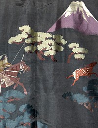 Japanese formal black silk haori, pre WWII