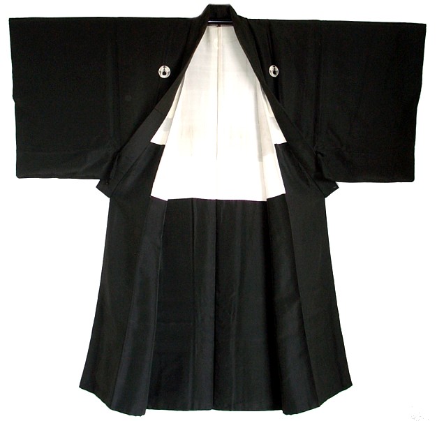 japanese man's black silk kimono