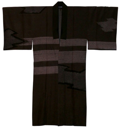 japanese antique man's silk kimono, 1920's