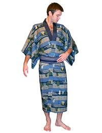 japanese man's traditional vintage kimono