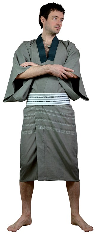 japanese man's traditional silk kimono, 1930's