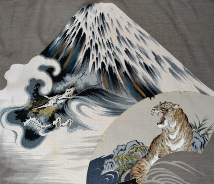 japanese painting on kimono back, 1930's