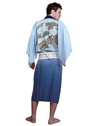 japanese man's traditional silk kimono, 1950's