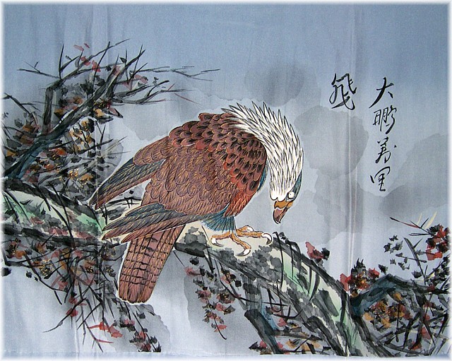 japanese painting on silk kimono