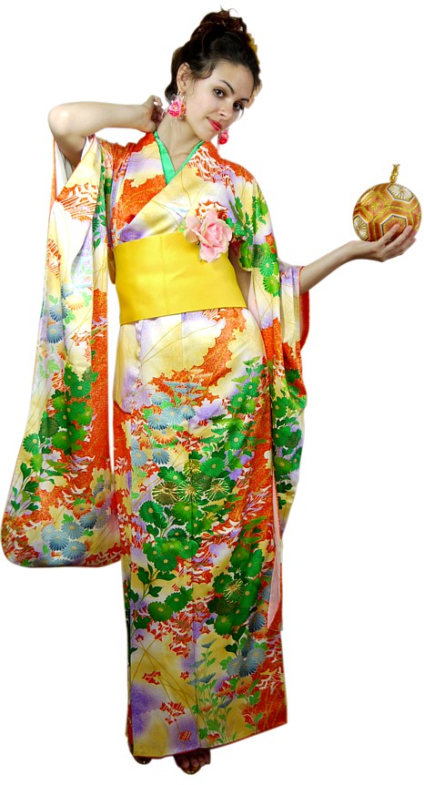 japanese lady's vintage silk kimono