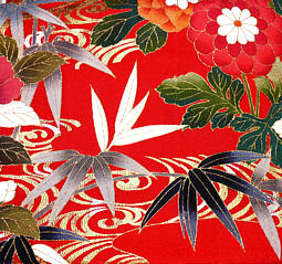 vintage wedding kimono: detail of fabric design