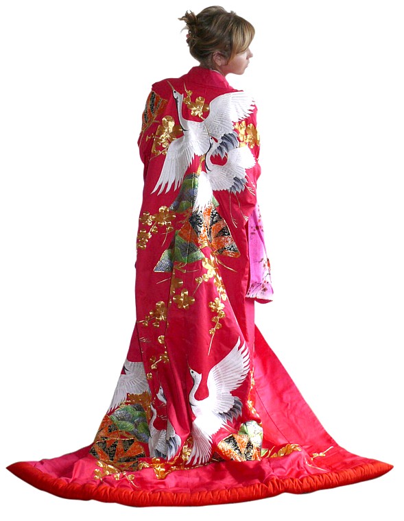 japanese wedding kimono gown, 1970's