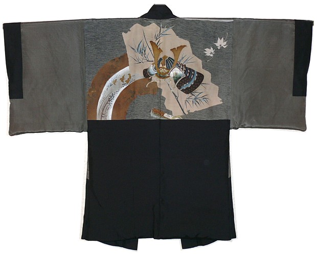 рисунок на подкладке шелкового японского хаори