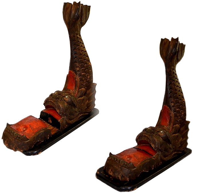 japanese antique sword stand in shape of DRAGON, late Ero period